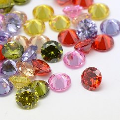 Cubic Zirconia Cabochons Clear, Mixed Color 4x2.5mm