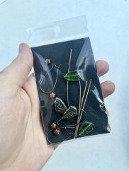 Christmas earrings-trees dark 2 pairs, material package and video instructions