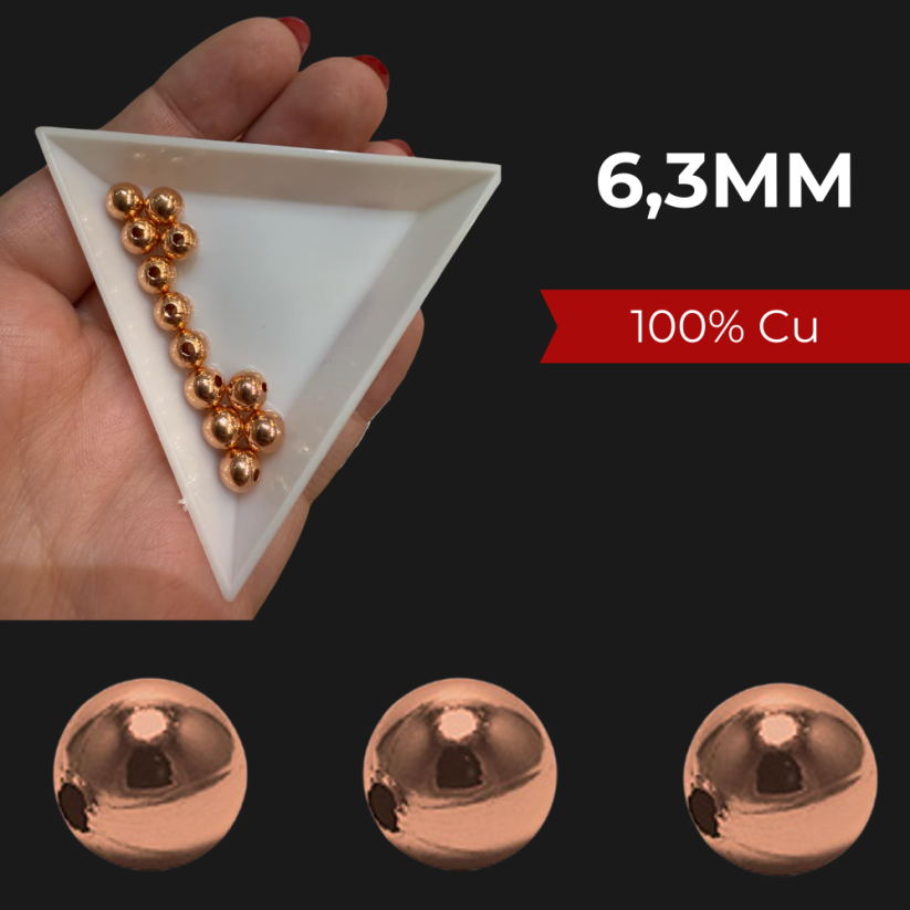 K6 Kulička měděná leštěná 6,3 mm