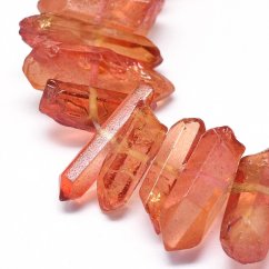 Natural Dyed Quartz Pointed Beads 16~35x3~9mm