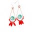 Turquoise Flower Earrings in Red: Complete Wire Wrapping Kit