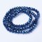 Electroplate Transparent Glass Beads Strands, blue
