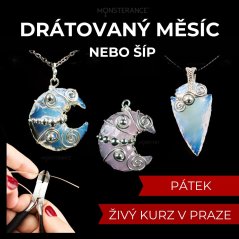 Drátovaný měsíc nebo šíp z opalitu - živý kurz v Ateliéru