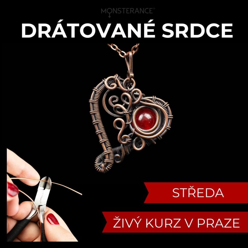 Drátované srdce - živý kurz v Ateliéru