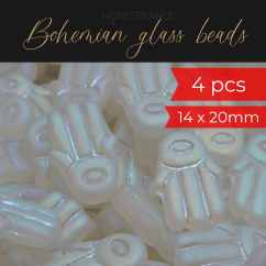 Bohemian glass beads Rutkovsky Hamsa Hand Beads 14x20mm