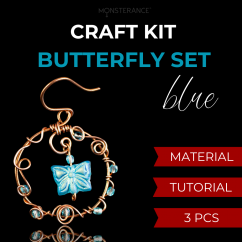 Butterfly earrings BLUE - crafting kit