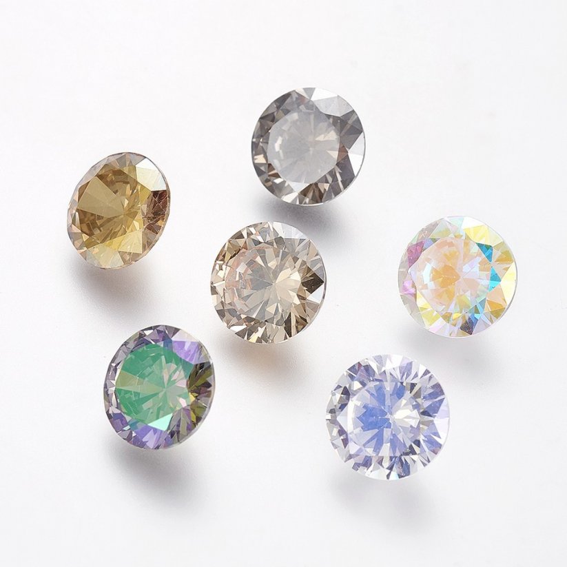 Electroplated Cubic Zirconia Mixed Color, 10x5.9mm