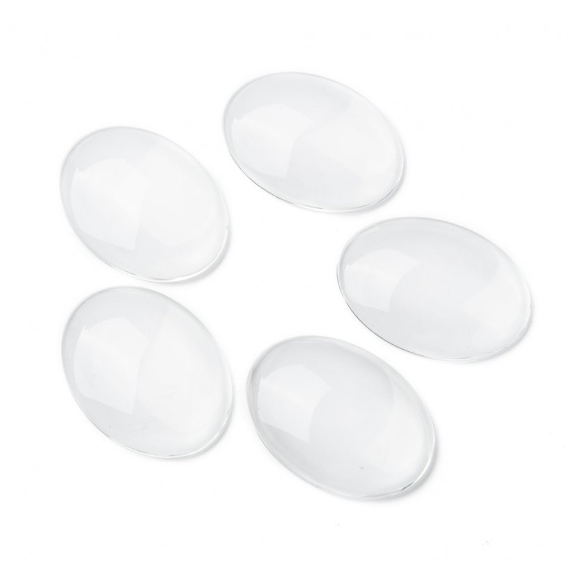 Transparent Oval Glass clear Cabochons 40x30mm