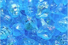 Bohemian glass beads Rutkovsky Blue Murex Shell Beads 15x12mm, 6 pcs