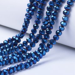 Electroplate Transparent Glass Beads Strands, blue