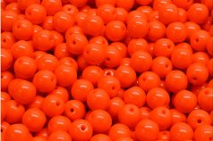 Skleněné korálky Rutkovsky, oranžové kuličky 20ks, 6mm