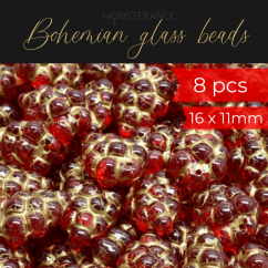 Bohemian glass beads Rutkovsky Grape Beads 16x11mm