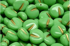 Bohemian glass beads Rutkovsky Green Apple Beads 11x12mm