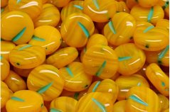 Bohemian glass beads Rutkovsky Yellow Apple Beads 6pcs 11x12mm