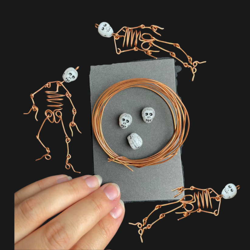 Skeleton from wire 3 pcs - Full Crafting Kit