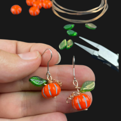 Pumpkin orange Earrings - Full Crafting Kit