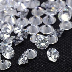 Cubic Zirconia Cabochons, Grade A, Faceted, Diamond, Clear, 10x5.5mm