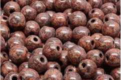 Rutkovsky round druck beads with 2,0mm big hole, brown