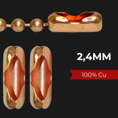 Měděná spojka k řetízku 2,4mm
