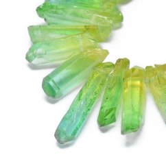 Natural Dyed Quartz Pointed Beads  19~35x5~11mm