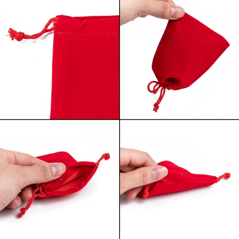 Rectangle Velvet Pouches, Gift Bags, Red, 9x7cm