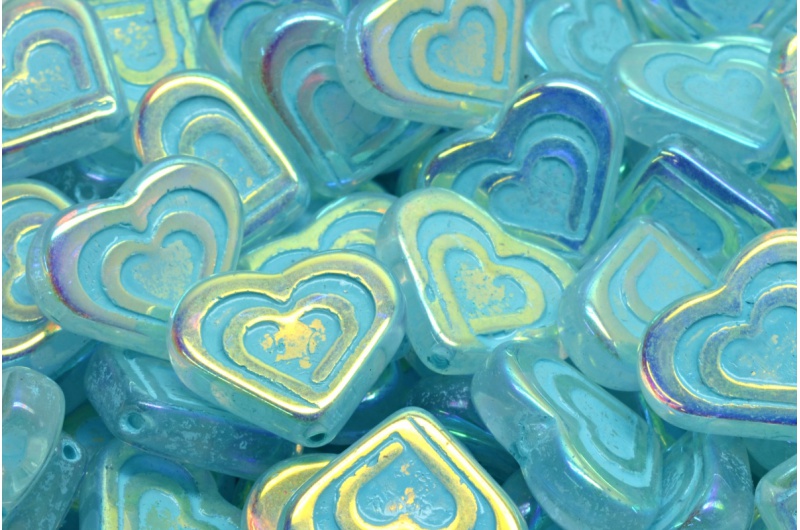 Heart In Heart Beads Rutkovsky blue 14x16mm