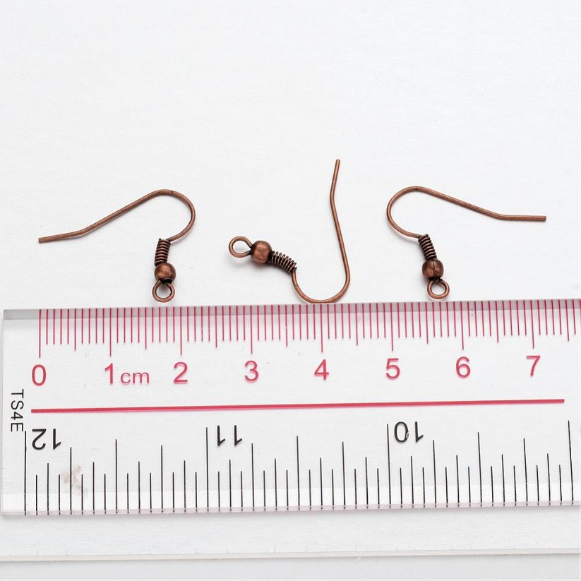 Iron Earring Hooks, red copper