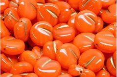 Skleněné korálky Rutkovsky, oranžová jablíčka 6ks 11x12mm