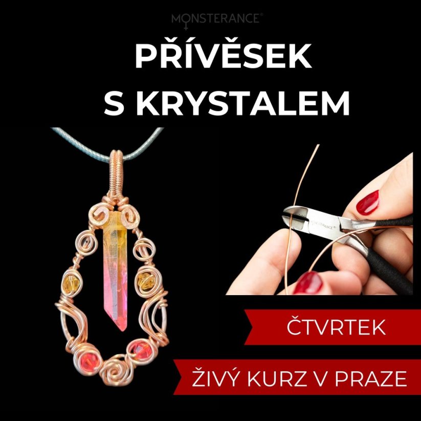 Přívěsek s krystalem - živý kurz v Ateliéru