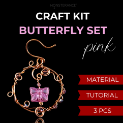 Butterfly earrings PINK - crafting kit