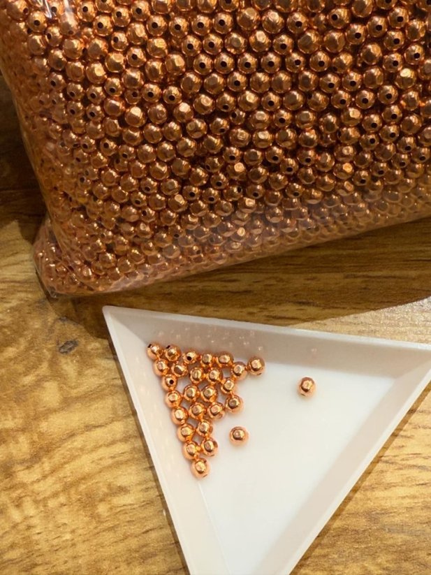 KF3 3,5mm Faceted Metal Beads - Copper