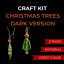 Christmas earrings-trees dark 2 pairs, material package and video instructions