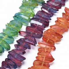 Natural Dyed Quartz Pointed Beads 16~35x3~9mm